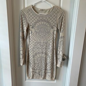 Arden B. Embellished long sleeve mini